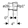 jonction taraudée D28-1 Acier électrozingué réf. 21809