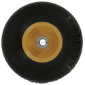 Roue increvable jaune pour diable diamètre 260. Diamètre d'axe 16mm, Axe de roue 100mm Novipro