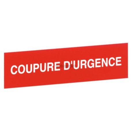 Etiquette coupure d'urgence lg038094