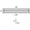Rail de fixation, 443 mm, alu anodisé réf. 44240