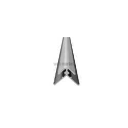 Profile d'angle extérieur 90° argent mat anodise en aluminium hauteur 2100 mm prévu dans le cadre d'une pose en angle de panneau