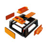 Plénum modulable de 500x400 mm comprenant 3 piquages de diamètre 200 mm + 2 obturateurs Réf. PM500X400