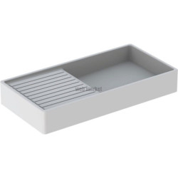 Timbre d'office Publica avec égouttoir - 100 x 50 cm - sans trop-plein - avec plage de dépose à gauche - blanc Réf. 500.923.00.1