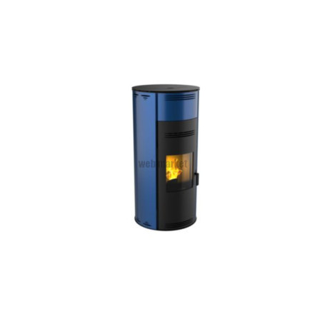 POELE ACIER A GRANULES DE BOIS MORVAN"SPH'R" XL 3.5-8KW  BLEU OCEAN REF 527237