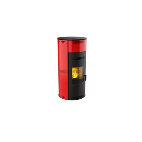 POELE ACIER A GRANULES DE BOIS MORVAN"SPH'R" XL 3.5-8KW  ROUGE INTENSE REF 527231
