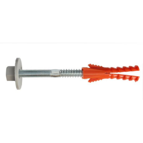 Fixation de paroi pleine Novipro vis 2 filets 10x120 écrou nylon sans épaulement 4 points d'ancrage