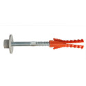 Fixation de paroi pleine Novipro vis 2 filets 10x120 écrou nylon sans épaulement 4 points d'ancrage
