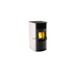 POELE ACIER A GRANULES DE BOIS MORVAN"EURÊ'K" 3.5-8KW BLANC ABSOLU REF 527250