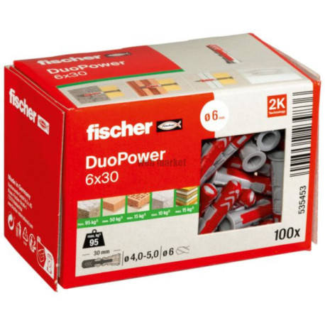 Cheville Duopower 6x30 DIY-100/bte Réf. 535453