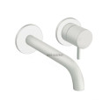Façade murale de lavabo Triverde - longueur du bec 18 cm - 2 trous - white mat Réf. TV25724