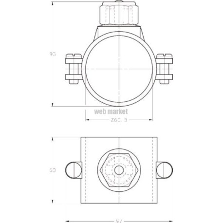 Collier pour mise à la terre BD503 à souder sur acier : 60,3 DN : cal. 50 réf. 0250360