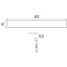 Cache seul, 443 mm, alu anodisé réf. 44340