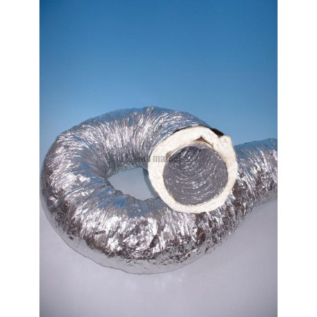 Gaine souple aluminium isolation phonique ouate M0/M1 diamètre 160mm longueur 10m Réf ACOFALUOUATE160