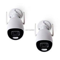 2 caméras de sécurité extérieure connectées, full HD (1080p), grand angle (130°) Réf. 6417020