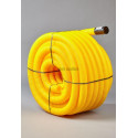Gaine Janoflex annelée jaune diamètre 63 mm couronne de 50m