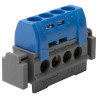 Bornier de répartition IP 2X neutre 4 connexions 1,5 à 16 mm² -bleu- L 47 mm Ref.004840