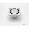 Siphon de sol inox 100x100 D40mm rosette cloche inviolable et prise de terre, modèle surbaissé, sortie verticale Réf. 1040FB