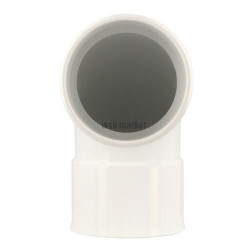 Coude simple femelle femelle 87°30 diamètre 50mm blanc Réf. UCJ88B