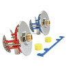 Module double raccordement sous évier/lavabo Fixoplac, raccords coudés à glissement mâle 12/17, pour installation PER D16 mm réf