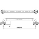 Barre doite 600 mm inox diamètre 32 mm libre service réf. 01262-LS