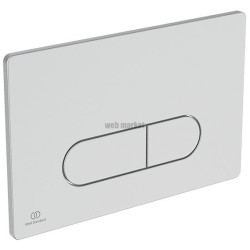 Plaque de commande mécanique Oleas M1 pour bâti-support Prosys - chrome mat - boutons 3/6 litres - design arrondi Réf. R0115JG