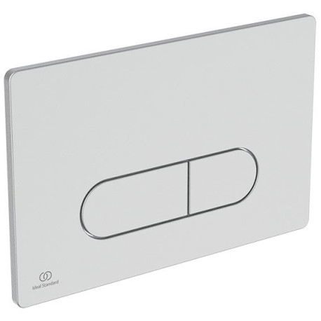 Plaque de commande mécanique Oleas M1 pour bâti-support Prosys - chrome mat - compatible technologie smartflush - boutons 3/6 litres - design arrondi Réf. R0117JG