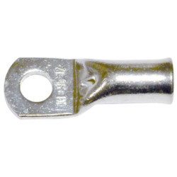 Cosse tubulaire droite en cuivre étamée par électrolyse de section 50 mm - bornage M8, avec trou d'inspection, pour le raccordement de cable cuivre BT classe 2 : 50 mm, classe 5 : 35 mm Réf. BCNF50-8