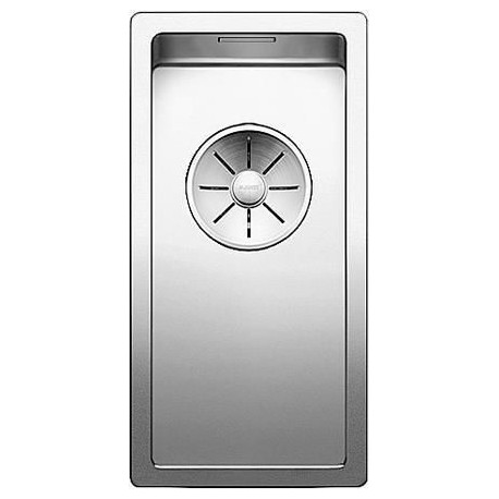 Cuve à intégrer sous plan en acier inox lisse BLANCO CLARON 180 U vidage 90 mm manuel InFino et siphon couleur brossé aspect brillant garantie à vie Réf. 521565