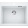Cuve à intégrer sous plan en SILGRANITPuraDur BLANCO ETAGON 6 1 Cuve sans égouttoir vidage 90mm InFino manu et siphon couleur café grille suspendue inox garantie 10 ans Réf. 524548