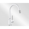 Mitigeur avec bec orientable BLANCO MIDA-S avec douchette couleur SILGRANIT Look blanc garantie 2 ans Réf. 521457