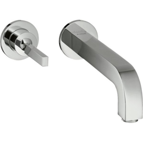 Façade mitigeur de lavabo Axor CITTERIO encastré avec bec long L 225 mm et rosaces, chromé réf. 39116000