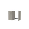 Porte de caisson associée meuble bas cuisinette CLIPMETAL COLOR 100 cm, Coloris Soie