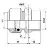 Manchon T270G instantané tectite femelle-femelle D22-26x34 pour tube cuivre PER et PB réf 4751813