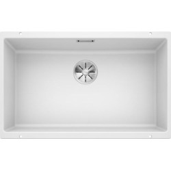 Cuve à intégrer sous plan en SILGRANITPuraDur BLANCOSUBLINE 700 U 1 Cuve sans égouttoir vidage 90 mm InFino manuel et siphon couleur blanc garantie 10 ans Réf. 523446