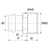 Mamelon SP 4243GV cuivre M à visser - F à sertir diam 42-33x42 réf 6672061