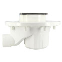 Siphon pour sols carrelés sortie horizontale avec cadre et grille à carreler inox 10x10 + natte Réf. SICAX10IHNC