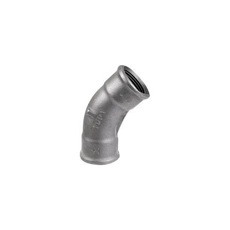 Courbe 45° fonte malléable galvanisée 41 femelle-femelle 15x21 réf.41G15