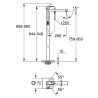 Mitigeur monocommande Bain/Douche 1/2" montage au sol Eurocube Hard Graphite brossé Réf. 23672AL1"