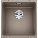 Cuve à intégrer sous plan en SILGRANITPuraDur BLANCOSUBLINE 400 U 1 Cuve sans égouttoir vidage 90 mm InFino manuel et siphon couleur tartufo garantie 10 ans Réf. 523429