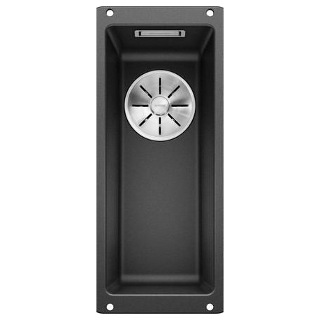 Cuve à intégrer sous plan en SILGRANITPuraDur BLANCOSUBLINE 160 U 1 Cuve sans égouttoir vidage 90 mm InFino manuel et siphon couleur anthracite garantie 10 ans Réf. 523396
