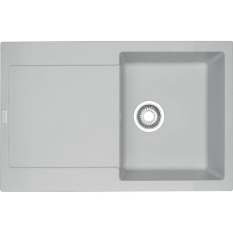 Evier de synthèse Fragranit MARIS, 78x50 cm, 1 grande cuve 1 égouttoir, réversible, vidage manuel, platinum, MRG611-78, réf. 94600