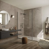 Système de panneaux muraux étanches Polyrey Nuance support composite profil bord arrondi + languette décor Marbre Taisa M124 finition EXM format 260x120cm épaisseur 11,7mm