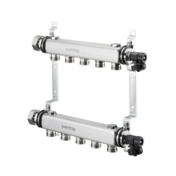 Distributeur/collecteur en acier inoxydable «Multidis SH» 11 circuits, à joint plat raccordement aux circuits 3/4" M Réf.1407261