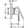 Set de finition  Rebris S pour mitigeur douche encastré Chromé Réf. 72649000