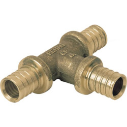 Té égal diamètre 63-63x63 en laiton non dézincifiable Rehau Réf 11691671001