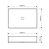 Vasque rectangulaire UNO 60 x 40 cm finition blanc mat sans trop plein Réf. NS-9009