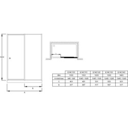Porte de douche coulissante 120 cm chrome E14C120GA