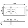 Evier Roma 2 bacs inox lisse reversible réf. EV5621E IL
