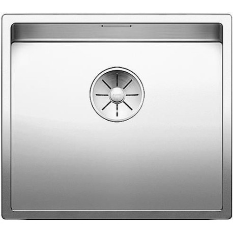 Cuve à intégrer en acier inox lisse BLANCO CLARON 450 U vidage 90 mm automatique InFino et siphon couleur brossé aspect brillant garantie à vie Réf. 521575