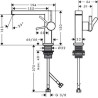 Mitigeur lavabo 110 Tecturis E  Fine CoolStart, bonde Push-Open Chromé Réf. 73020000